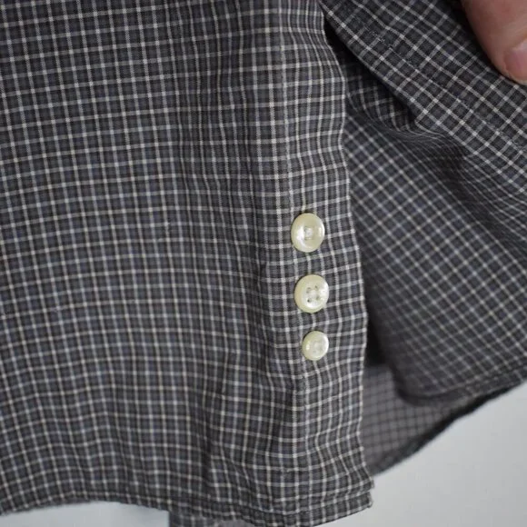 Eddie Bauer Mens Sz M 100% Baumwolle Cotton Plaid Button Down Shirt Office Work - Picture 6 of 16